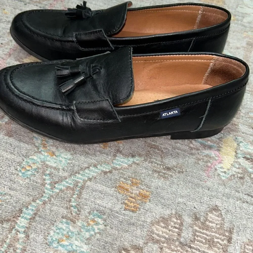 Atlanta mocassin black tassel dress loafers sz 38